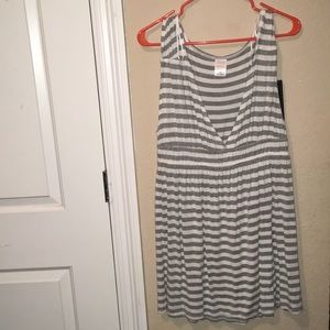 Grey & white stripped dress